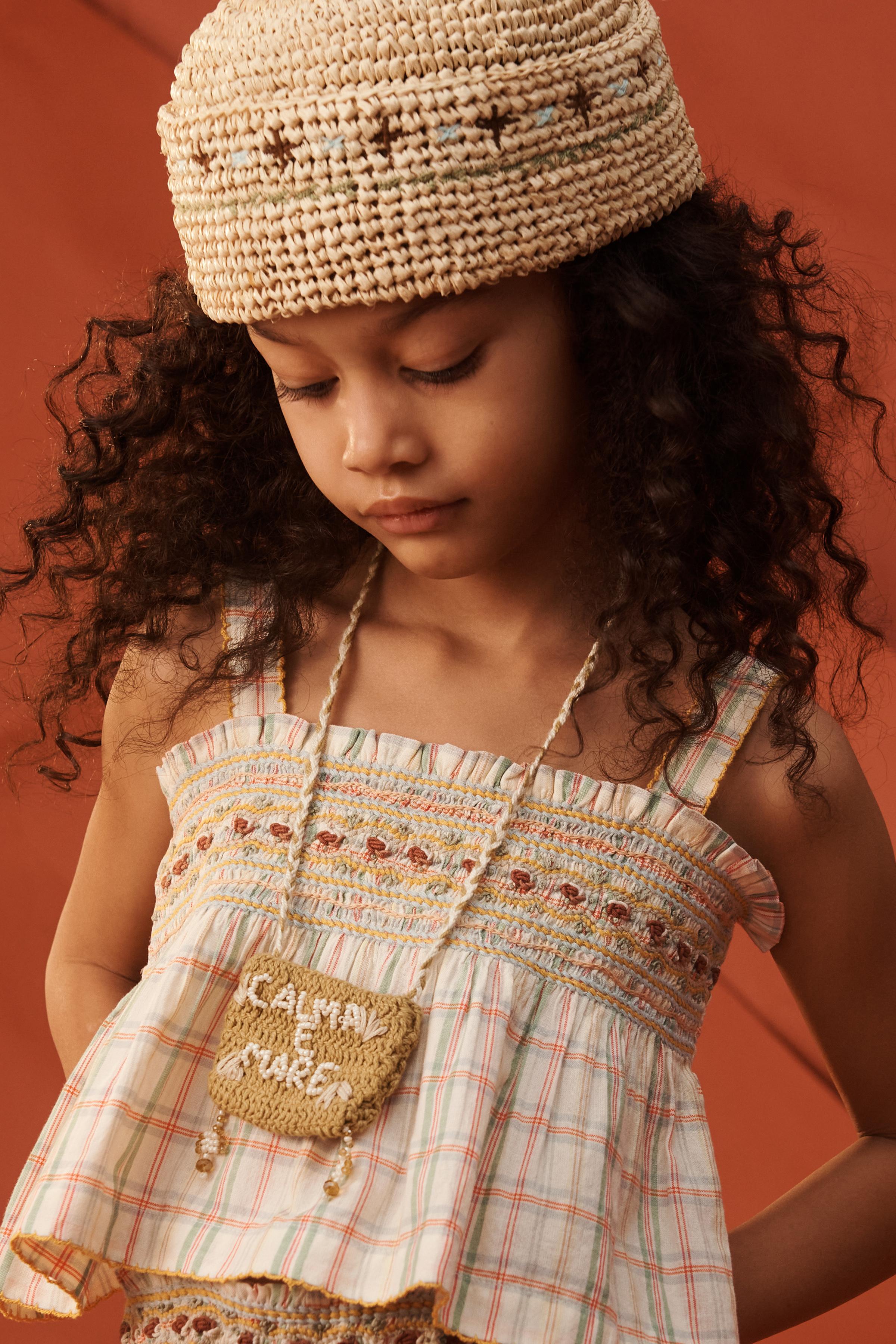 LIMITED EDITION PLAID EMBROIDERED FLORAL TOP